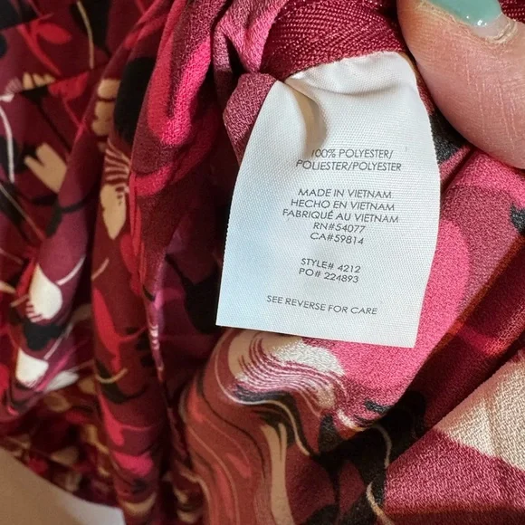 CAbi Pink and Black Floral A-Line Skirt - Picture 4 of 8